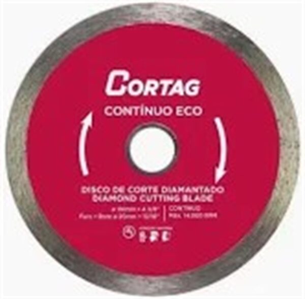 DISCO DE CORTE DIAMANTADO CONTÍNUO ECO CORTAG 110MM X 4. 3/8